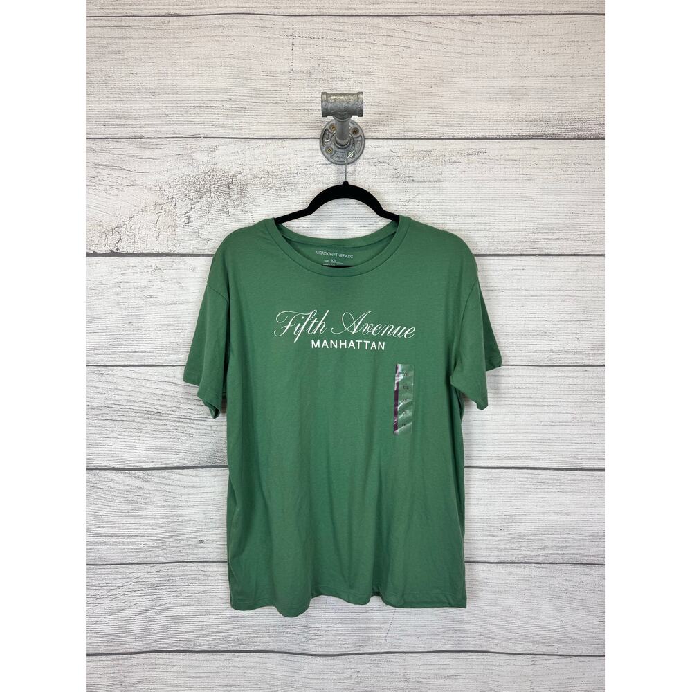 Grayson Threads Plus Size Green Manhattan Graphic Tee Size XXL